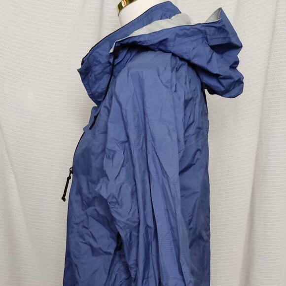 REI Elements E1 Hooded Blue Rain Jacket | Zipper | Vents | Waterproof | Medium - Picture 6 of 16